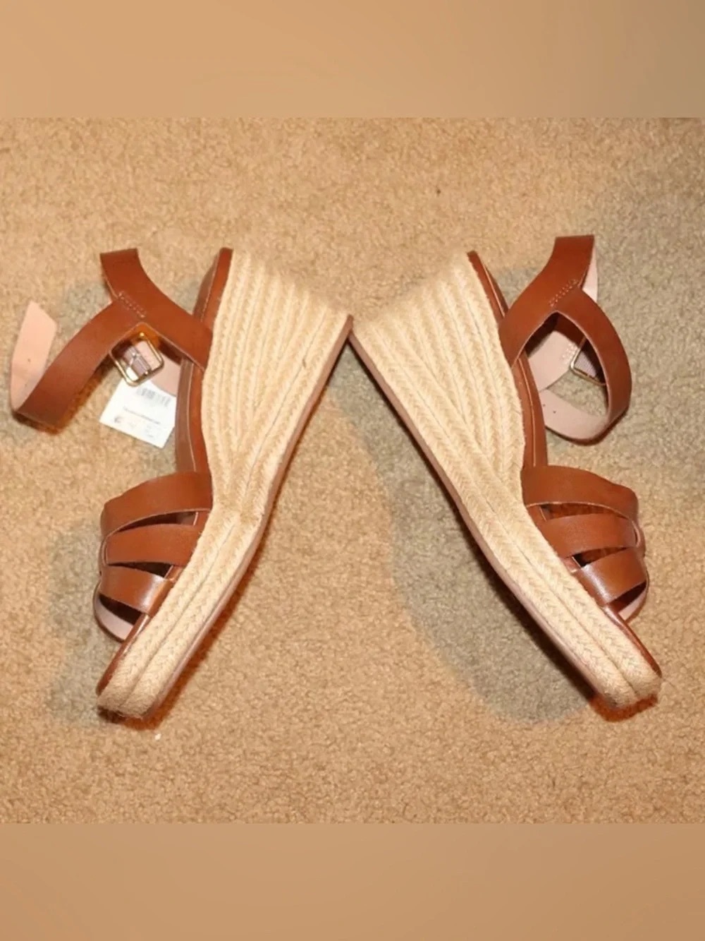 Women's Brown Espadrille Wedge Sandals